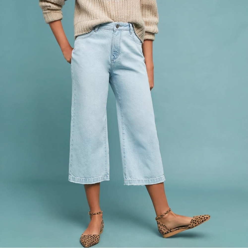 Anthropologie DL1961 Hepburn High-Rise Cropped Wide-Leg Jean NWT Size 26 - Picture 2 of 15